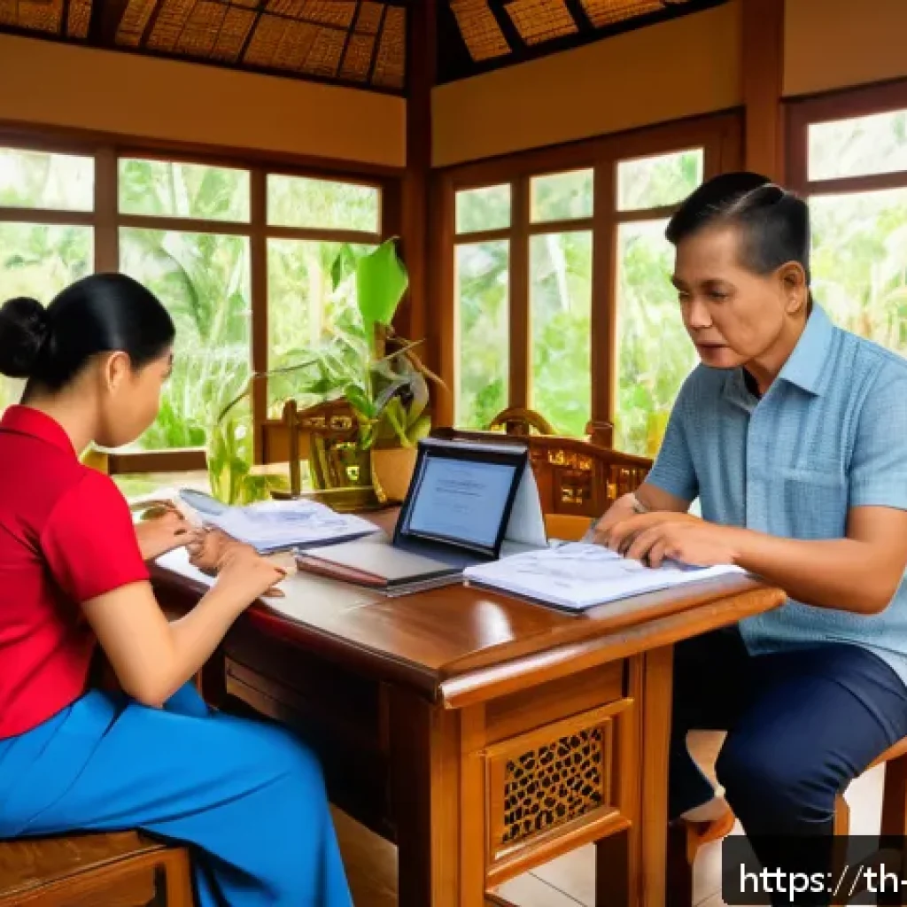 비상 재무계획 수립을 위한 사례 연구 - A detailed scene of a Thai middle-class family at home preparing an emergency fund plan: a father an...